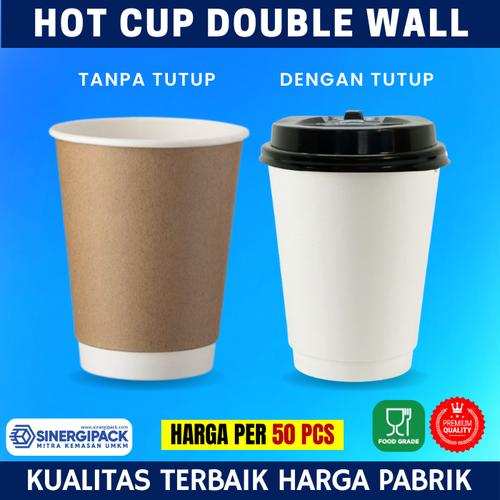 Jual Paper Cup Double Wall dengan Tutup - Gelas Kertas Kopi Double wall ...