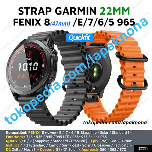 Cinturino Veloce 22mm Per Garmin – Silicone Traspirante Con Fori Per Tactix 8, Fenix 7/6/5, Forerunner 965