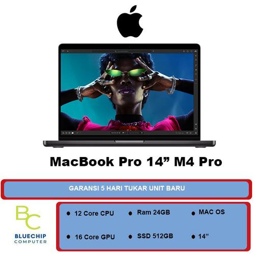 Jual MacBook Pro 14 Apple M4 Pro 12 Core CPU 16 Core GPU 24GB RAM 512GB ...