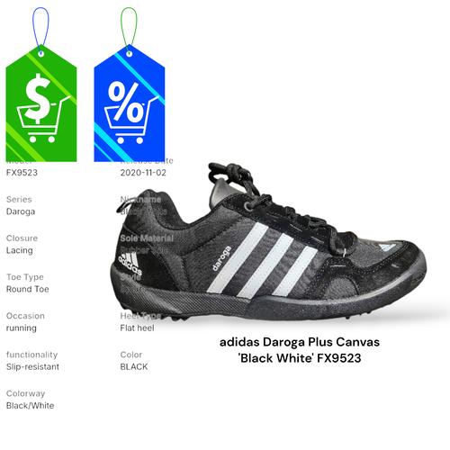 Promo adidas Daroga Plus Canvas 'Black White' FX9523 Hitam, 40 di  2trusted Bandung Tokopedia
