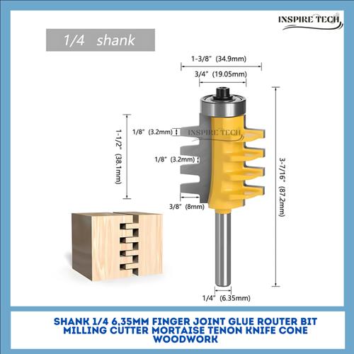 Jual Mata Router Sambungan Bit Finger Joint Shank 1/4 6,35MM Pemotong ...