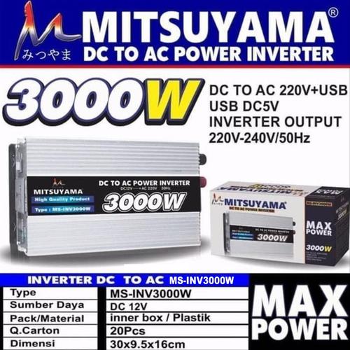 Jual Power Inverter DC to AC 3000 Watt 3000 Wat Merk Mitsuyama MS ...