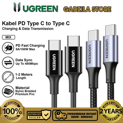UGREEN USB to USB C cable nickel plated 2A 1m black