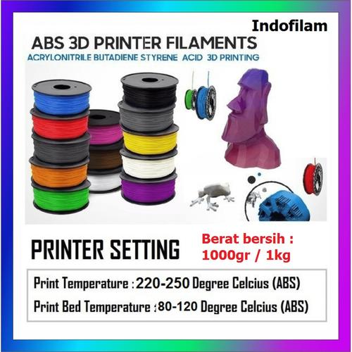 Jual FILAMENT ABS 1 KG BANYAK WARNA 3D PRINTER FILAMEN REFILL ALL ...