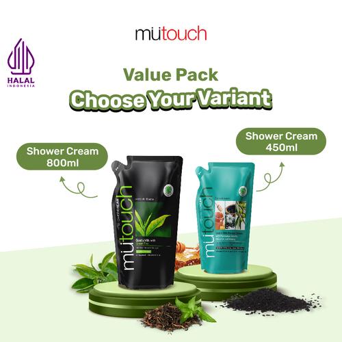 Mutouch Promo PAKET HEMAT Refill Pouch - Mutouch Goat's Milk Shower Cream 800ml ...
