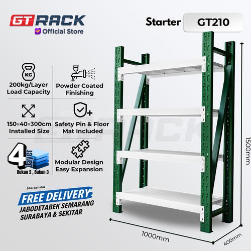 Promo RAK GUDANG BESI GT RACK GT210 – WAREHOUSE RACK 200KG TINGGI 4 ...