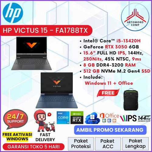 Promo HP Victus 15 FA1788TX i5 13420H RTX3050 6gb/ 8gb 512gb Win11 +OHS ...