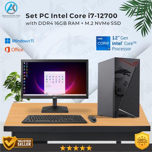 I7 Computer Set Jual Set PC Komputer Intel Core i7-12700 Gen-12 RAM 16GB SSD Rakitan ...
