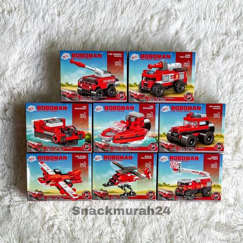 Jual Building Block Mini Mobil Pemadam Kebakaran 8 in 1 Fire Truck ...