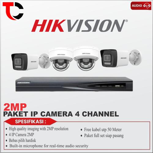 PAKET CCTV IP CAMERA HIKVISION 2MP CAMERA KOMPLIT HDD 1TB AUDIO di Toko  Cctv Bali Tokopedia
