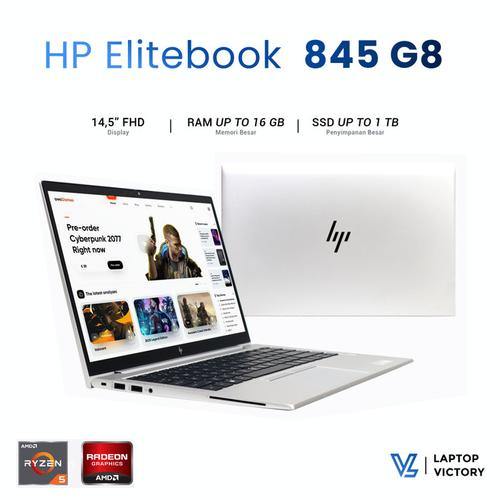 Promo Laptop HP Elitebook 845 G8 AMD Ryzen Pro Ram 16 GB SSD TB Cocok  Buat Gaming Editing HP 445 G8, 4GB NO SSD di Laptop Victory
