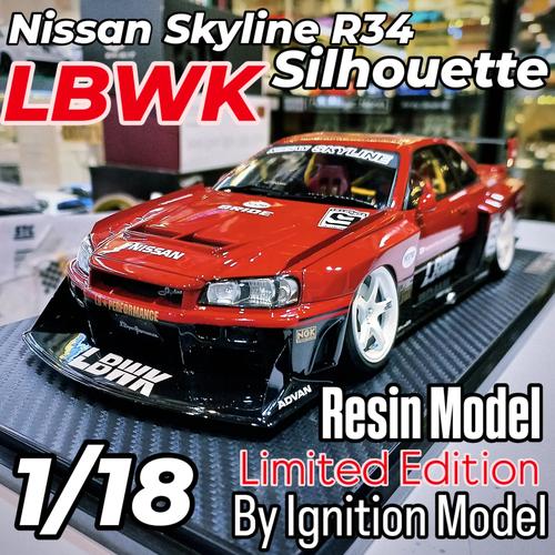 Jual 1/18 Nissan Skyline R34 Liberty Walk LBWK Silhouette by Ignition ...