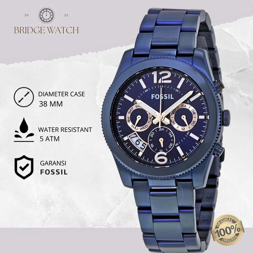 Promo Jam Tangan Fossil Perfect Boyfriend ES4093 Chronograph Navy Blue  Stainless Steel Mewah Original di Bridge Watch Tokopedia