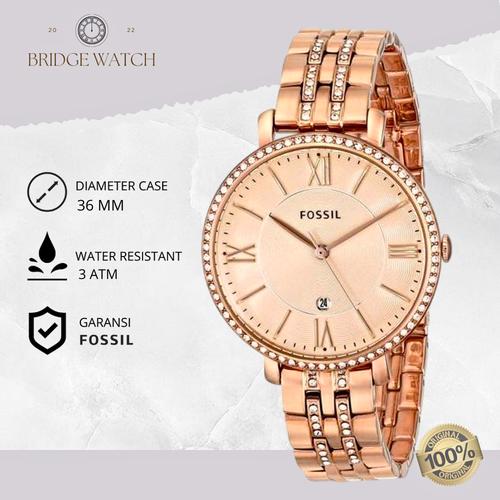 Jual Jam Tangan Wanita Fossil Jacqueline Rose Gold Stainless Steel