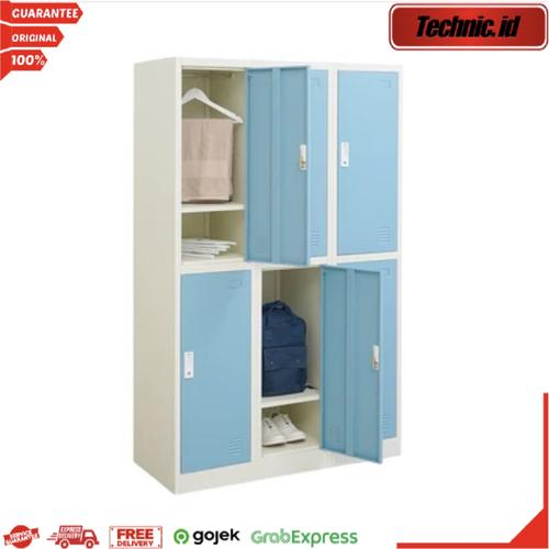 Jual Loker Metal 6 Pintu Lemari Locker Kabinet Pakaian Biru Informa ...