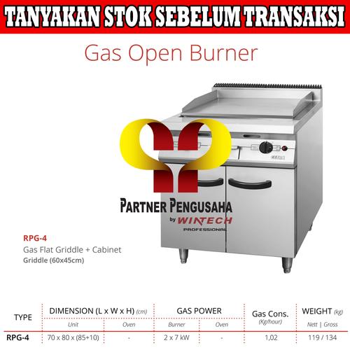 Jual GETRA RPG-4 GAS FLAT GRIDDLE + CABINET / PEMANGGANG GAS TERBUKA ...