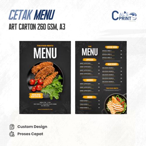 Jual Cetak Menu Restoran Custom Menu Makanan Menu Restoran Custom Cetak ...