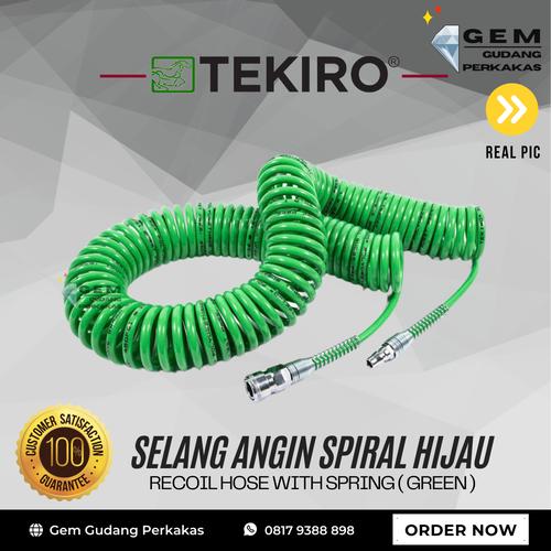 Jual TEKIRO RECOIL HOSE WITH SPRING GREEN / Selang Angin Spiral Hijau ...