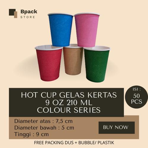 Jual Paper Hot Cup Gelas Kertas 9 oz 210 ml Warna Pink Kuning Hijau ...