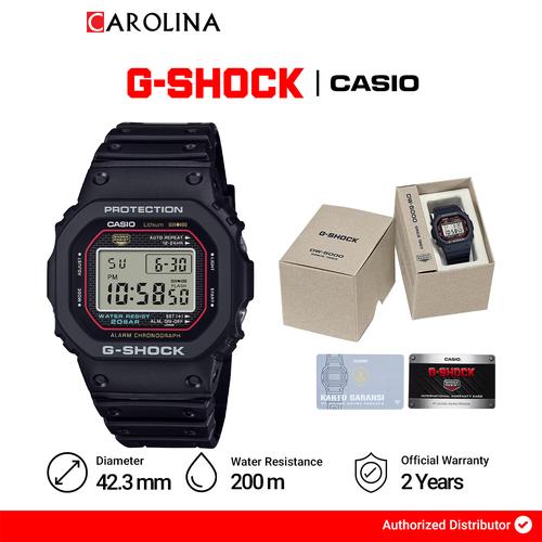 Promo Jam Tangan Pria Casio G-Shock DW-5000R-1A First Generation Reissue  Model Digital Dial Black Resin Band di Carolina Watch Official Shop