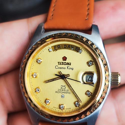 Jual Titoni Cosmo King automatic diamond index original Kota