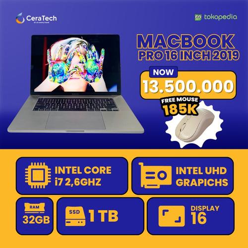 Laptop Macbook Pro 16 Inch 2019 Intel Core I7 Harga Termurah Macbook  Pro 16 Inch 2019 I7 26ghz Ram 32 Ssd Tb