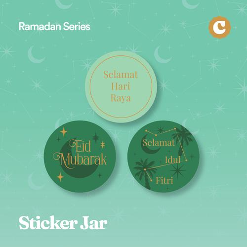 Jual Stiker Bulat Toples/ Jar Hari Raya Idul Fitri / Ramadan | Sticker ...