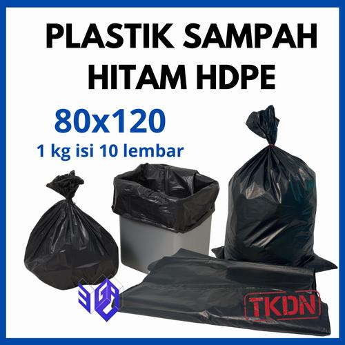 Jual Kantong Plastik Sampah Hitam HDPE ukuran 80 X 120 -Tebal 50