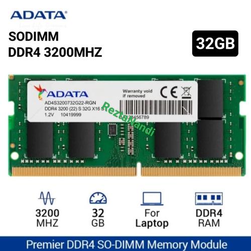 Jual RAM SODIMM DDR4 3200MHZ 32GB ADATA Memori Laptop 32 GB DDR4