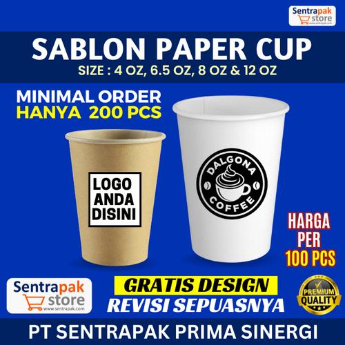 Jual Sablon Paper Cup Hot 8 oz, 12 oz & Sablon Cup Ukuran Kecil - 1 ...