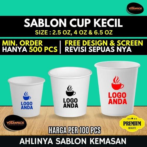 Jual Sablon Cup Kertas 2.5 oz, 4 oz & 6.5 oz - Sablon Paper Cup Kecil ...