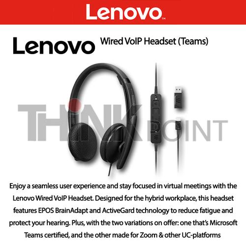 Buy Lenovo 4XD1M39028 Wired VoIP Headset with USB-C Plug in Singapore