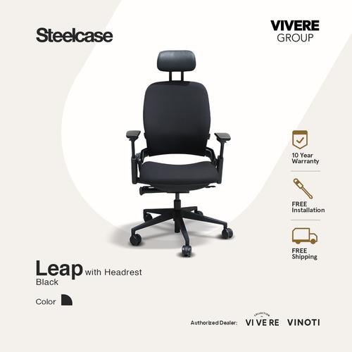 Steelcase leap 凍っ ワークラウンジ 本革 ブラック
