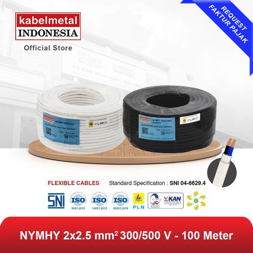 Promo Kabel Metal Kabel NYMHY 2x2.5 mm 100 Meter Serabut Tembaga KMI