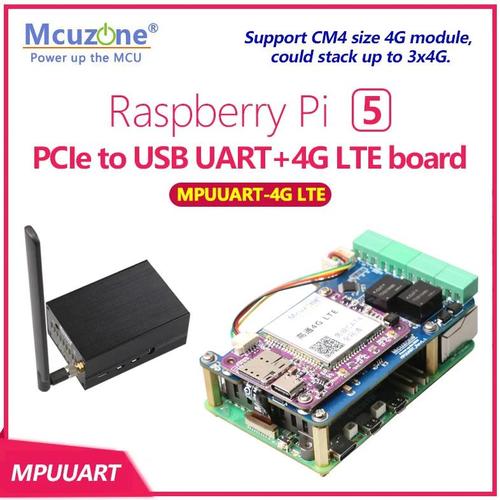 Jual MPUUART-4G, Raspberry Pi 5 PCIe to USB UART+4G LTE HAT,RS485 ISO ...