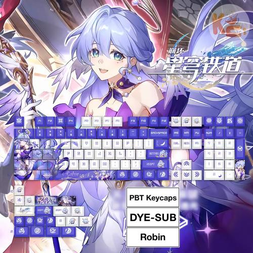 Robin Keycaps Promo PBT Keycaps Robin Honkai Star Rail Dye Sub 5 Sisi / Side 129 Key ...