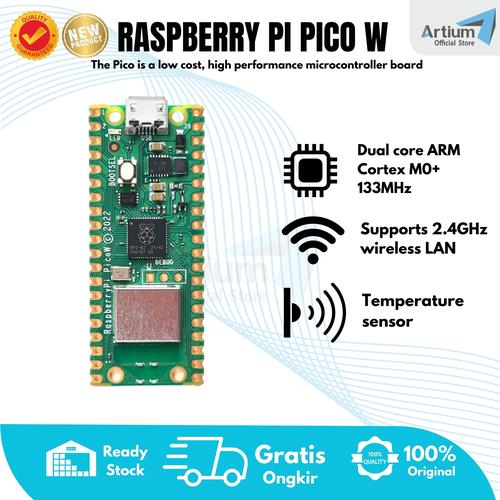 Jual Raspberry Pi Pico W | Microcontroller RP2040 with WiFi 2.4GHz 802 ...