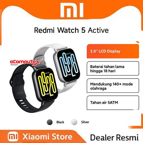 Xiaomi Redmi Watch Active LCD Display Mendukung 140+ mode olahraga  Tahan air 5ATM Jam tangan pintar Resmi di Ecomputex Distribusi Tokopedia