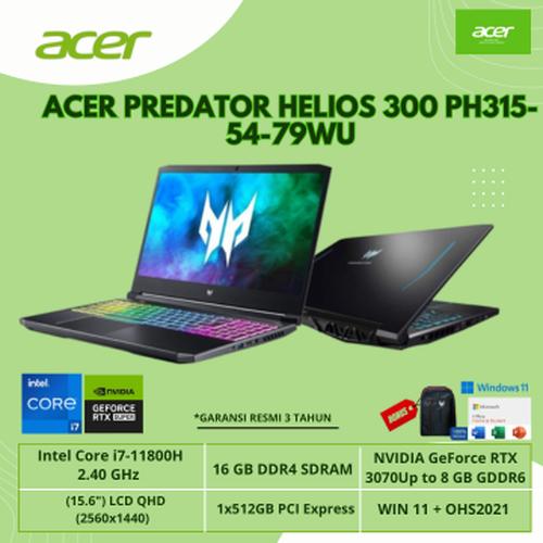 Jual Acer Helios 300 PH315-54-79WU i7-11800H-RTX 3070-16GB-512GB