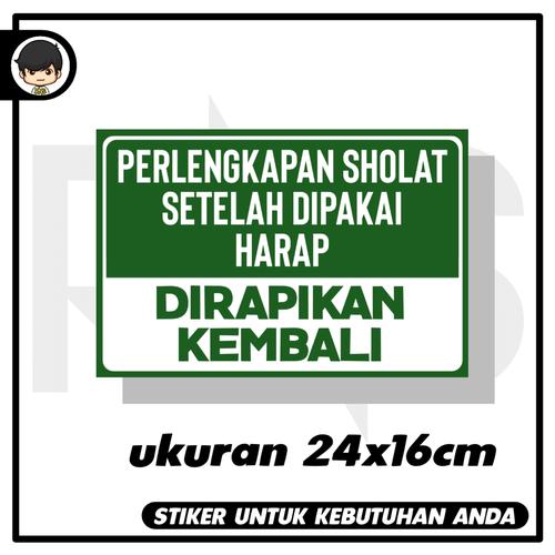 Jual stiker tempat alat sholat masjid musholah sticker rambu - Kota ...