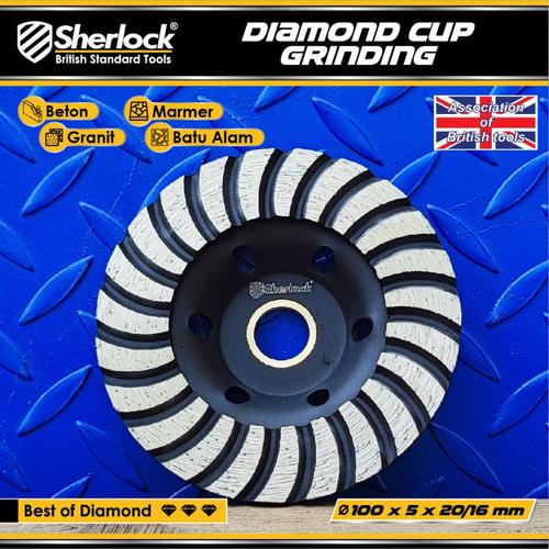 Jual Diamond Cup Grinding Wheel Turbo 4" Sherlock Original - Jakarta ...