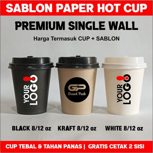 Jual Sablon Paper Cup 12 oz + Tutup / Sablon Gelas Kertas / Hot Paper ...