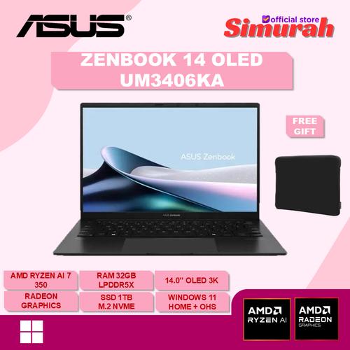 ASUS Zenbook 14 OLED UM3406KA-QD016W 14" OLED (AMD Ryzen AI 5 340, 16GB DDR5, 512GB SSD, AMD Radeon 840M, Windows 11) - Tastiera AZERTY