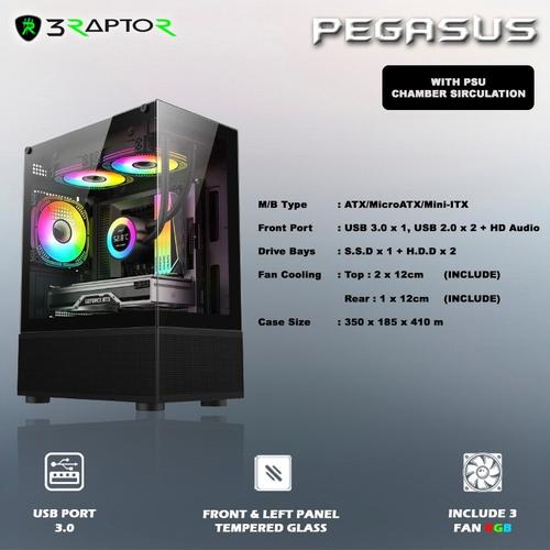 Casing Gaming Raptor Jual Casing Gaming RAPTOR Pegasus ATX/M-ATX/ITX + Port USB 3.0 dan Free ...