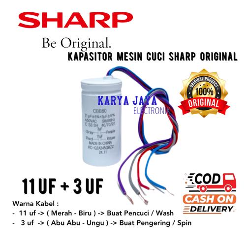 Jual Kapasitor Mesin Cuci SHARP 2 Tabung 11+3 uf Original - Kab. Bekasi ...