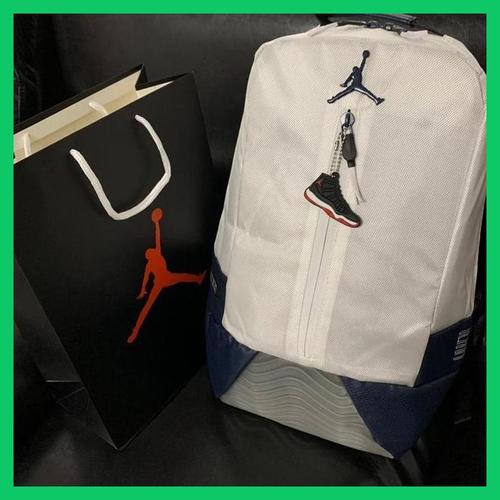 Jual READY TAS RANSEL NIKE AIR JORDAN TOP FONT ORIGINAL WHITE NAVY