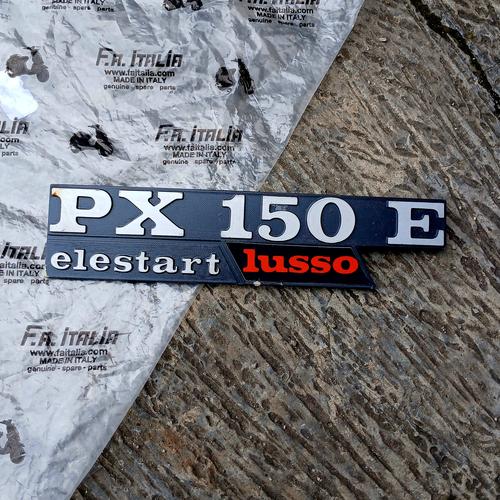 Jual Emblem Tulisan Vespa PX 150 E elestart lusso Asli Kab