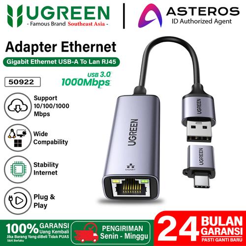Promo UGREEN Gigabit USB To Lan RJ45 Ethernet Network Adapter 50922  60812 di Ugreen Serpong Tokopedia