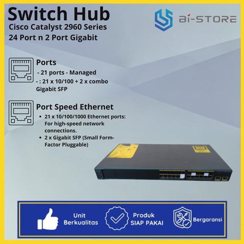 Jual Switch Hub Cisco Catalyst 2960 Series 24 Port n 2 Port Gigabit ...