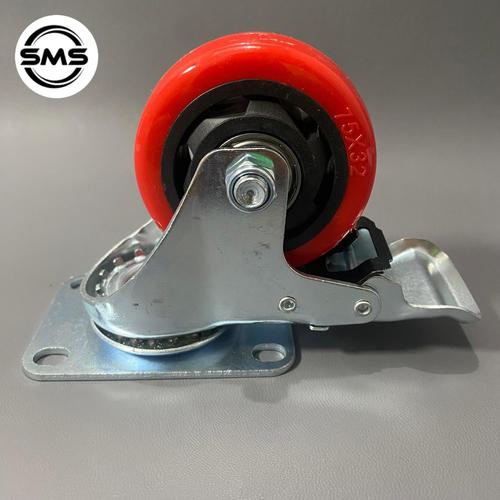 Jual Roda troli merah 3 inch merah / roda pvc 3 inch tipe ren / roda ...